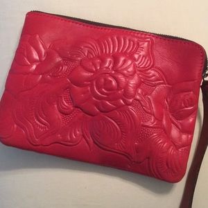 Leather wristlet